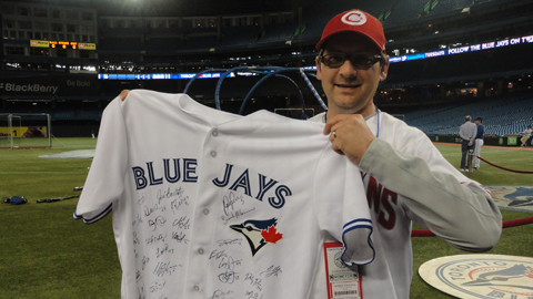The Blue Jays supplied Andrew Von Rosen with a team autographed jersey! 